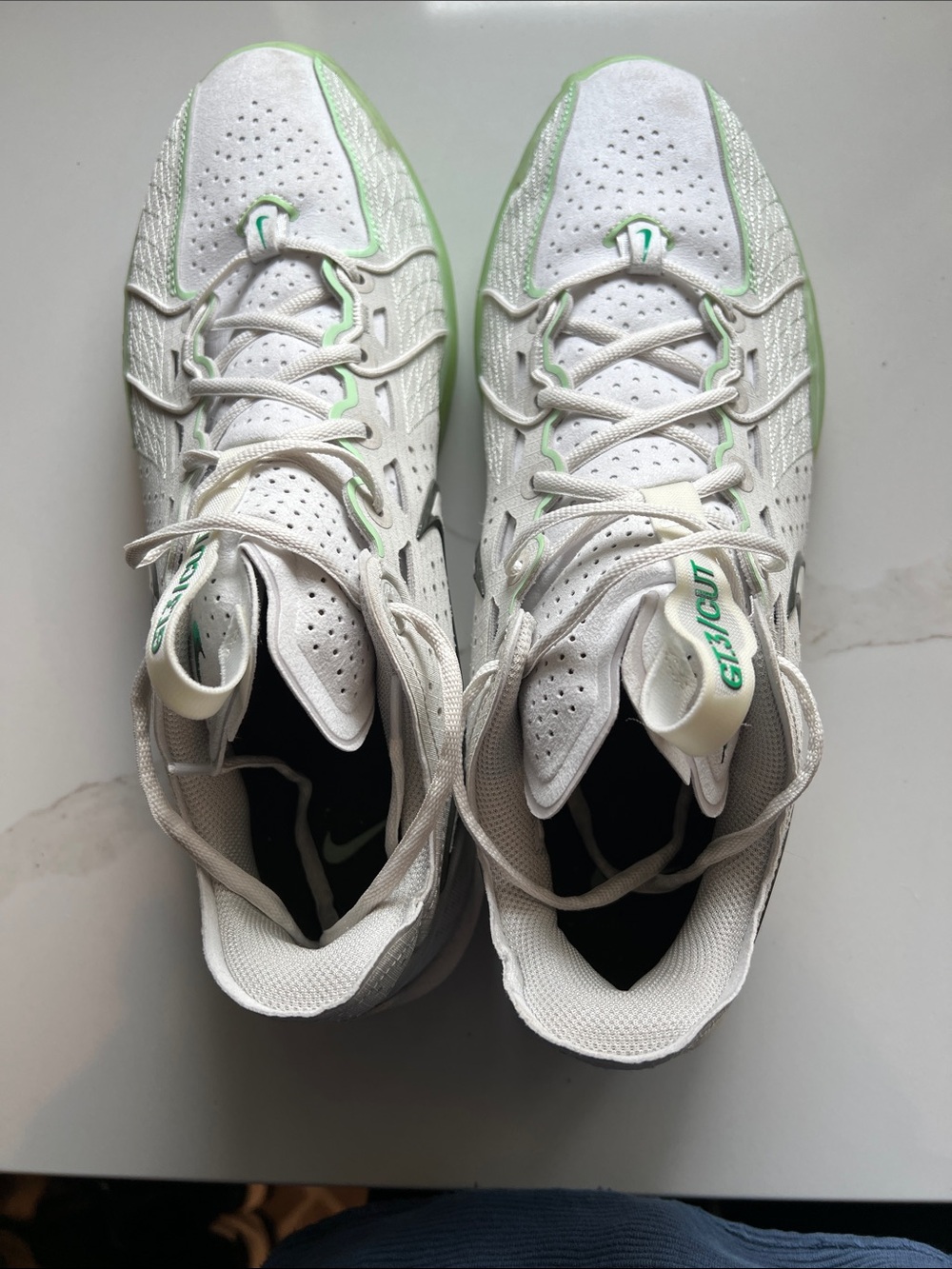 Nike G.T. Cut 3 Basketball Shoes (Light Bone/Vapor Green/Cargo Khaki/Sail) - Picture 2 of 8